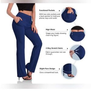 DaYoung Bootcut Yoga Pants with Tummy Control Workout Large Navy Blue